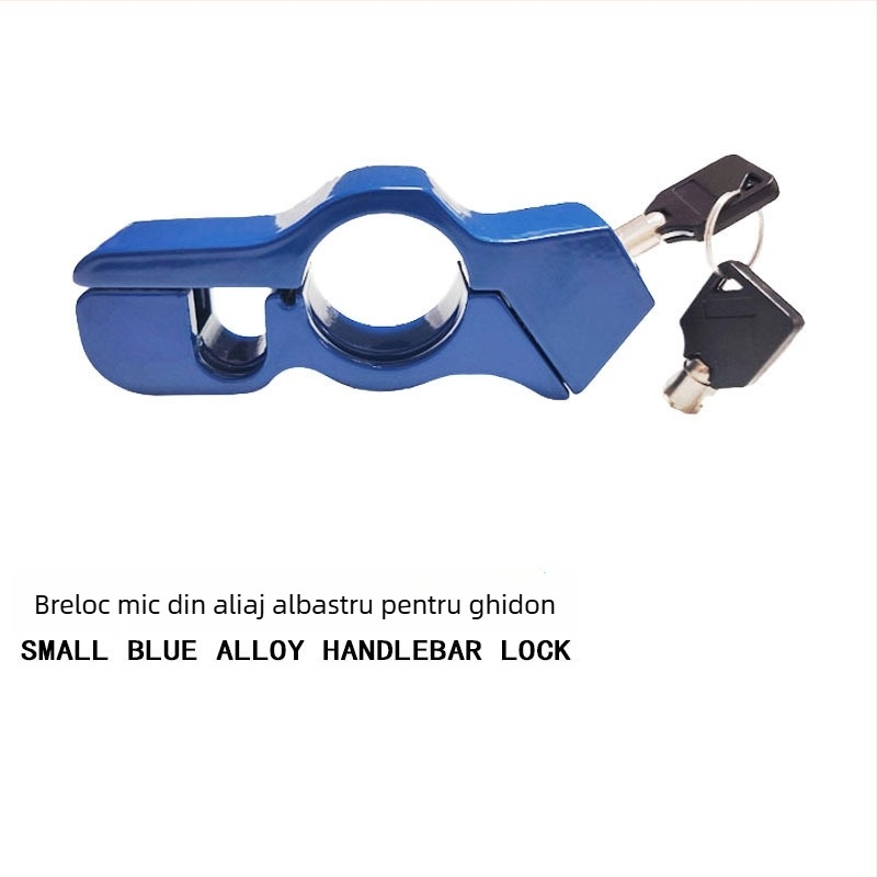 Încuietoare ghidon – Lacăt portabil anti-furt pentru scutere electrice și motociclete, aliaj aluminiu-zinc, Gold Duobao, Stil modern minimalist