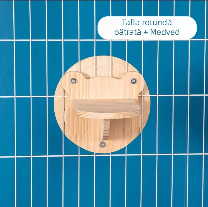 Structură de cățărare pentru pisici din lemn, cu platformă capsulă montată pe perete, economie de spațiu, stâlp de zgâriere și scară, cuib suspendat