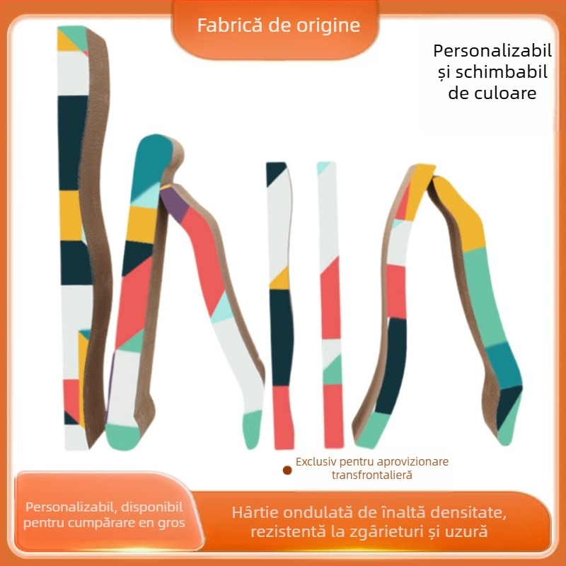 Placă de zgâriere pentru pisici, design integrat, dreptunghiular, material: hârtie ondulată; ambalaj: 36 bucăți; stil pastoral; marcă: Excellent cat