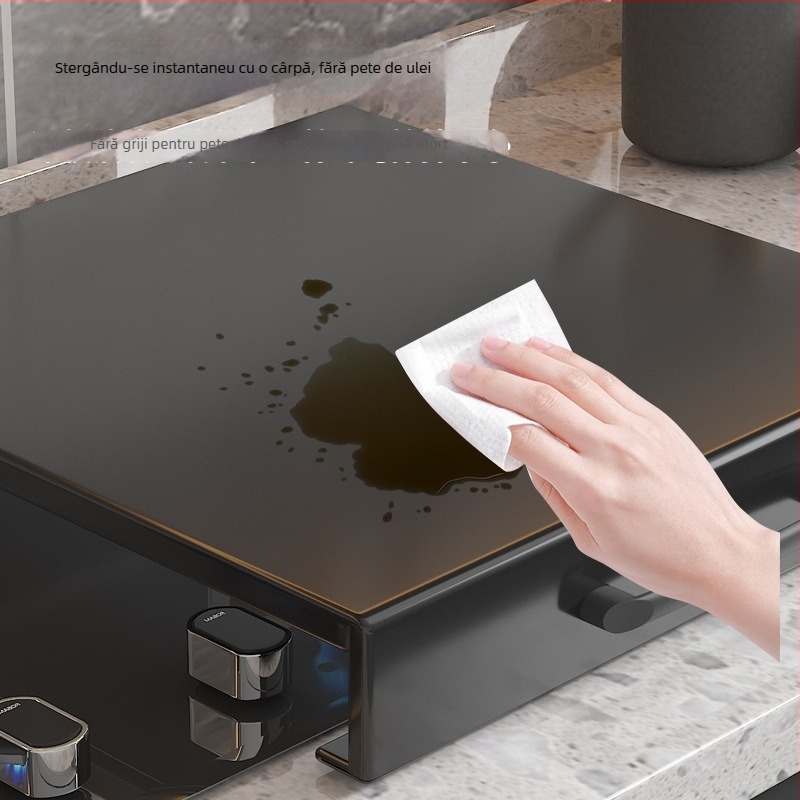 Organizator de bucătărie pentru plita pe blat – multifuncțional, portabil, fără montaj; material: oțel carbon; stil: minimalist modern