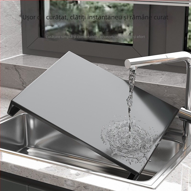 Organizator de bucătărie pentru plita pe blat – multifuncțional, portabil, fără montaj; material: oțel carbon; stil: minimalist modern