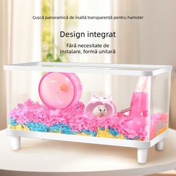 Cușcă pentru hamster din plastic, transparentă, pătrată, impermeabilă, pentru utilizare în interior