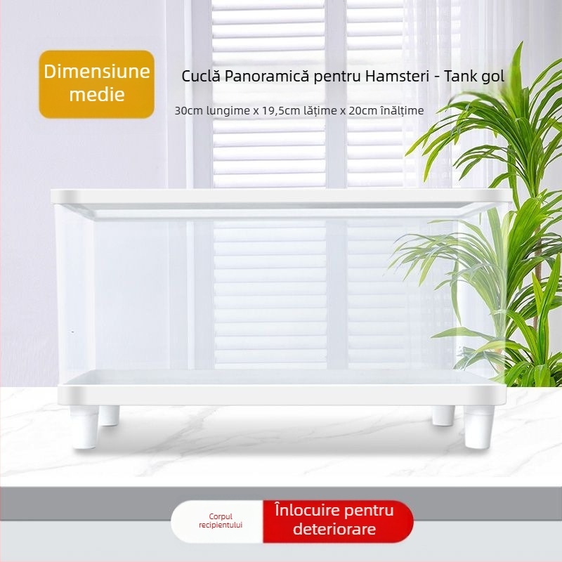 Cușcă pentru hamster din plastic, transparentă, pătrată, impermeabilă, pentru utilizare în interior