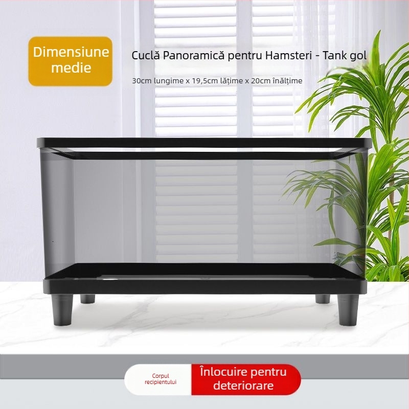 Cușcă pentru hamster din plastic, transparentă, pătrată, impermeabilă, pentru utilizare în interior