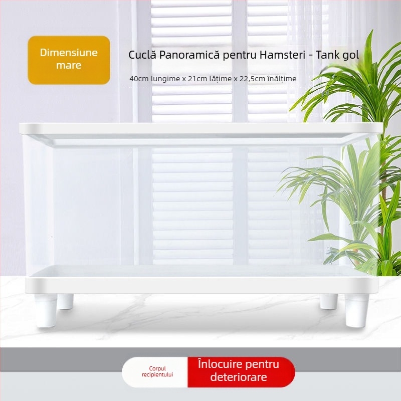 Cușcă pentru hamster din plastic, transparentă, pătrată, impermeabilă, pentru utilizare în interior