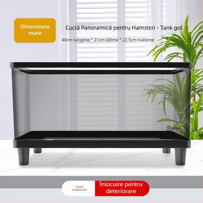 Cușcă pentru hamster din plastic, transparentă, pătrată, impermeabilă, pentru utilizare în interior