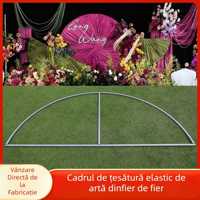 Cadru semicircular din fier pentru decorul nunții, stil Nanyang, formă de ventilator