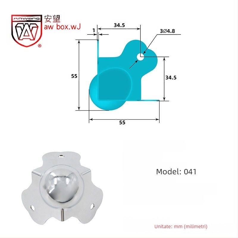 AW Anwang protecție de colț din oțel inoxidabil pentru cutii din lemn, acoperire pe 3 fețe, unghi drept 90°