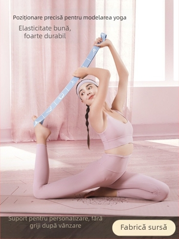 Bandă de întindere pentru yoga cu design segmentat digital – material nylon + latex, bandă de rezistență pentru antrenament și dans