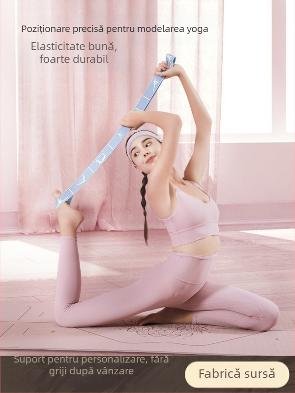 Bandă de întindere pentru yoga cu design segmentat digital – material nylon + latex, bandă de rezistență pentru antrenament și dans