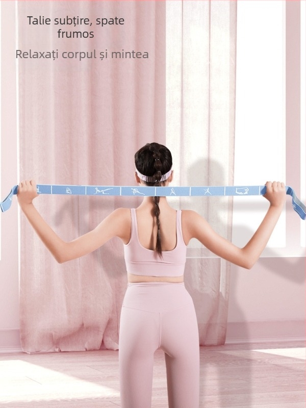 Bandă de întindere pentru yoga cu design segmentat digital – material nylon + latex, bandă de rezistență pentru antrenament și dans
