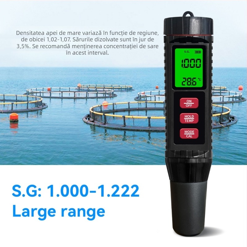 BG-MF-X71 Analizator portabil de calitate a apei – măsoară pH, salinitate, EC/tds și ORP, precum și temperatura; interval de măsurare EC/tds/salinitate/pH/ORP/temperatură; precizie ±2% FS; alimentare 3V