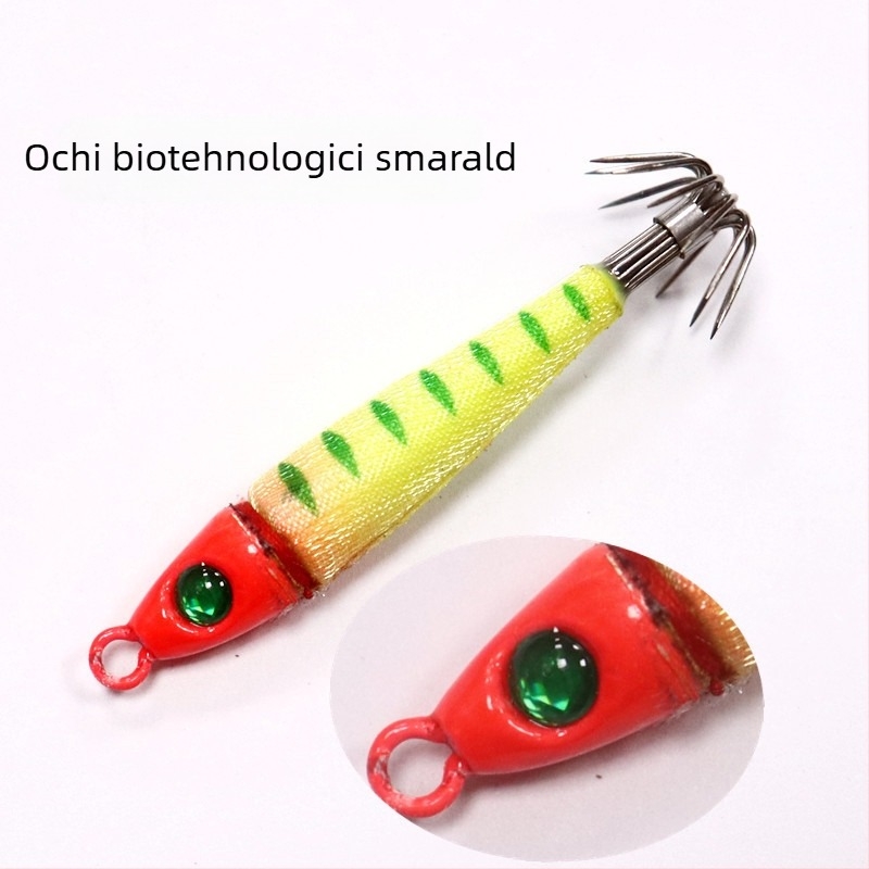 Cârlig pentru calamar cu cap de plumb, iluminare UV luminoasă – PM-16 – cutie cu 50 buc.