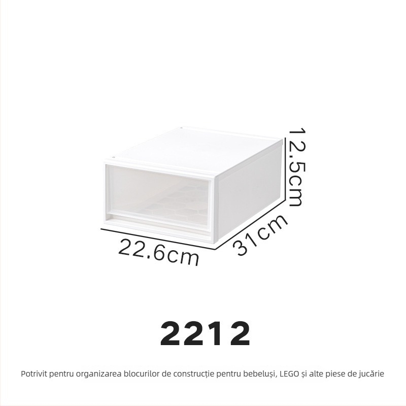 Repentance Cutie de depozitare din plastic pentru sertare, transparentă și mată, montaj fără unelte, 40–50 L, stil japonez, antipraf și rezistentă la umezeală