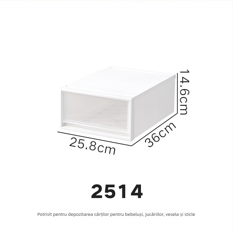 Repentance Cutie de depozitare din plastic pentru sertare, transparentă și mată, montaj fără unelte, 40–50 L, stil japonez, antipraf și rezistentă la umezeală