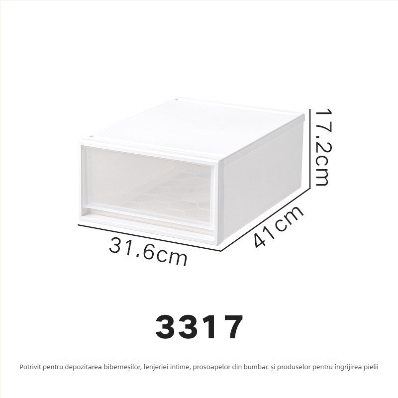 Repentance Cutie de depozitare din plastic pentru sertare, transparentă și mată, montaj fără unelte, 40–50 L, stil japonez, antipraf și rezistentă la umezeală