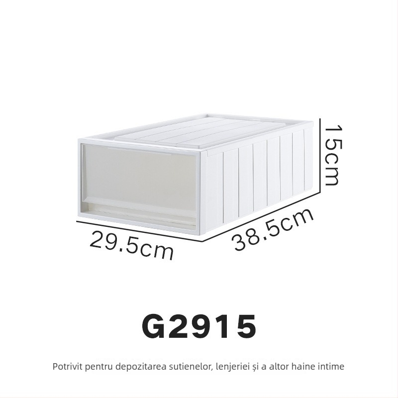 Repentance Cutie de depozitare din plastic pentru sertare, transparentă și mată, montaj fără unelte, 40–50 L, stil japonez, antipraf și rezistentă la umezeală