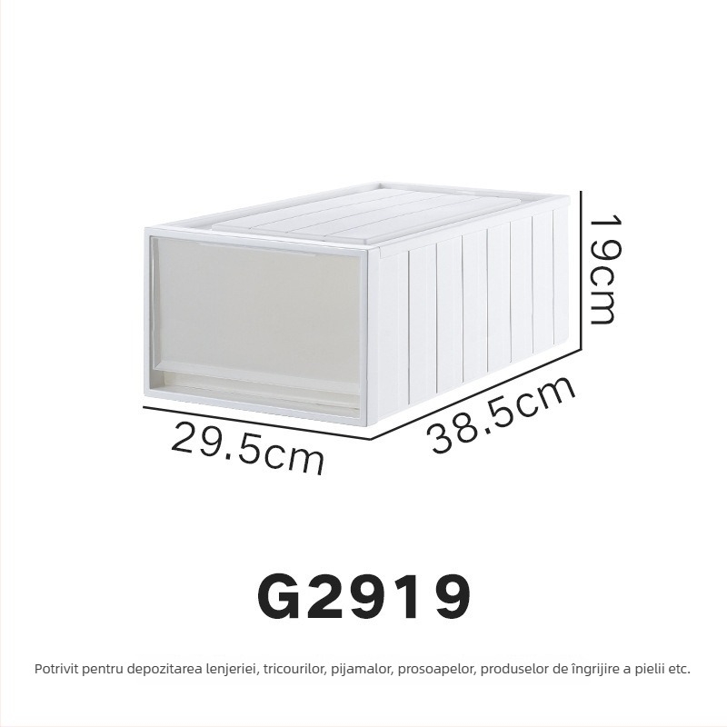 Repentance Cutie de depozitare din plastic pentru sertare, transparentă și mată, montaj fără unelte, 40–50 L, stil japonez, antipraf și rezistentă la umezeală