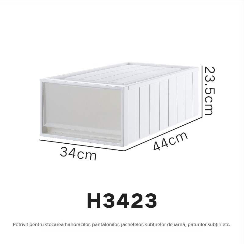 Repentance Cutie de depozitare din plastic pentru sertare, transparentă și mată, montaj fără unelte, 40–50 L, stil japonez, antipraf și rezistentă la umezeală