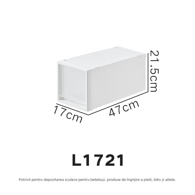 Repentance Cutie de depozitare din plastic pentru sertare, transparentă și mată, montaj fără unelte, 40–50 L, stil japonez, antipraf și rezistentă la umezeală