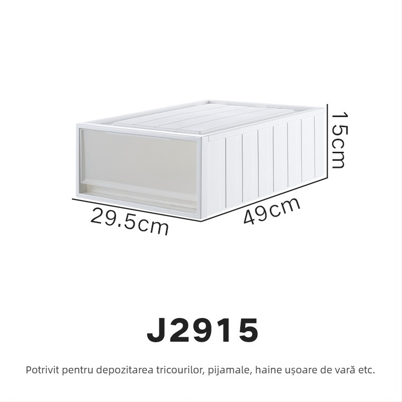 Repentance Cutie de depozitare din plastic pentru sertare, transparentă și mată, montaj fără unelte, 40–50 L, stil japonez, antipraf și rezistentă la umezeală