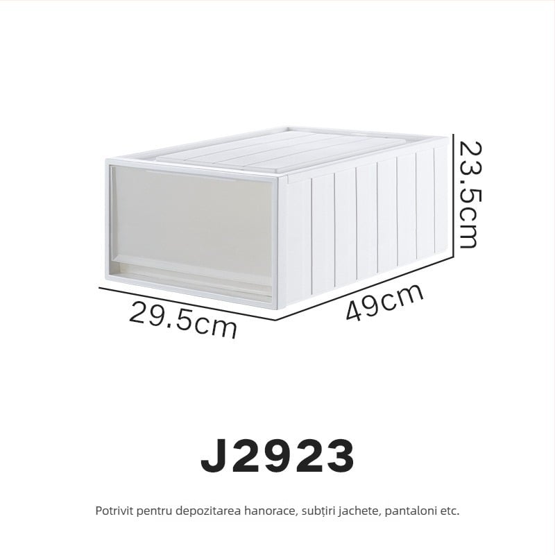 Repentance Cutie de depozitare din plastic pentru sertare, transparentă și mată, montaj fără unelte, 40–50 L, stil japonez, antipraf și rezistentă la umezeală