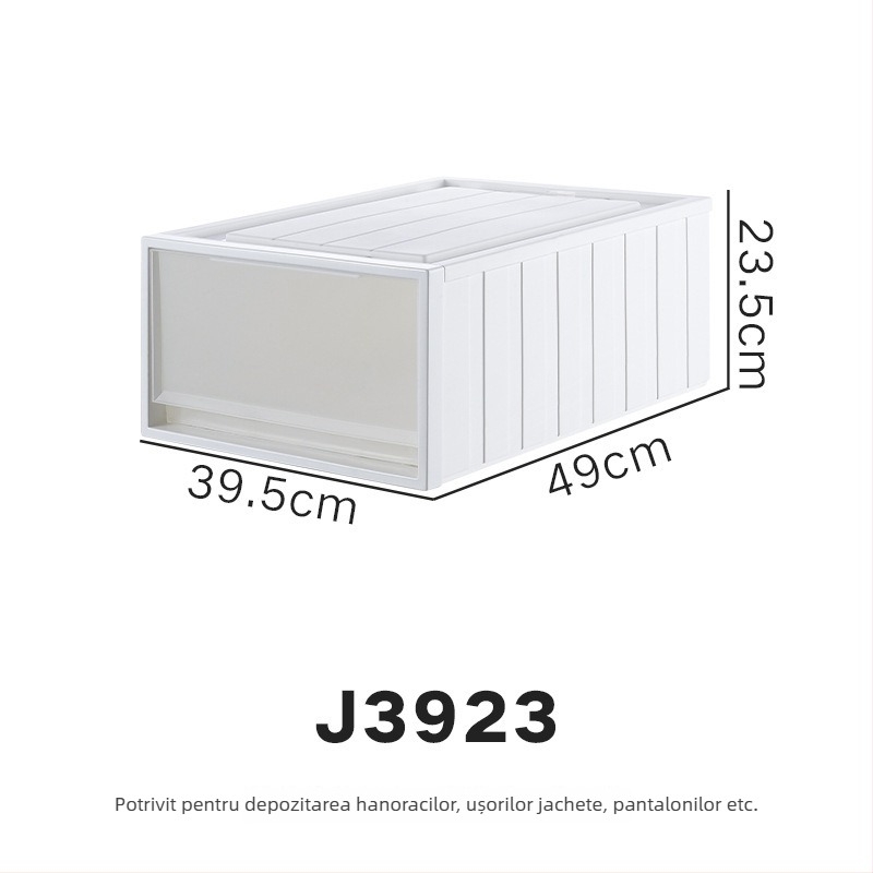 Repentance Cutie de depozitare din plastic pentru sertare, transparentă și mată, montaj fără unelte, 40–50 L, stil japonez, antipraf și rezistentă la umezeală