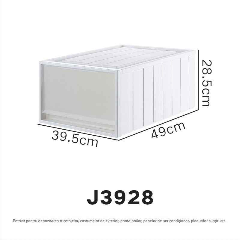 Repentance Cutie de depozitare din plastic pentru sertare, transparentă și mată, montaj fără unelte, 40–50 L, stil japonez, antipraf și rezistentă la umezeală