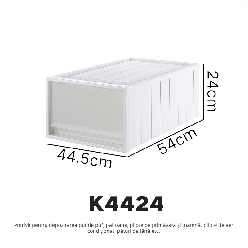 Repentance Cutie de depozitare din plastic pentru sertare, transparentă și mată, montaj fără unelte, 40–50 L, stil japonez, antipraf și rezistentă la umezeală