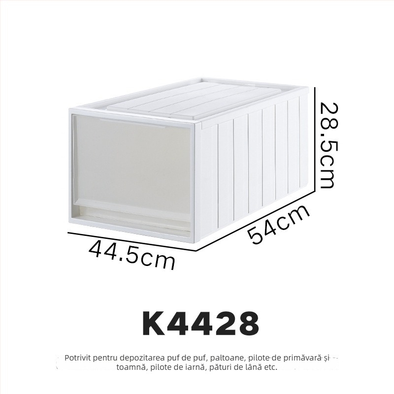 Repentance Cutie de depozitare din plastic pentru sertare, transparentă și mată, montaj fără unelte, 40–50 L, stil japonez, antipraf și rezistentă la umezeală