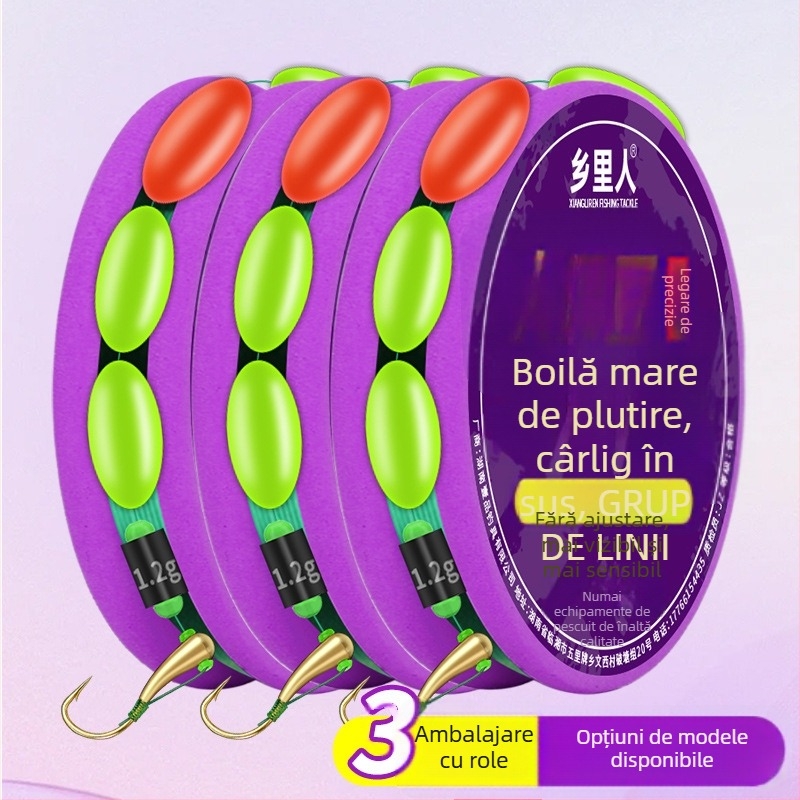 Set cârlige și linie de pescuit, legat manual, Nylon Nano, pentru pescuit în râu, origine China