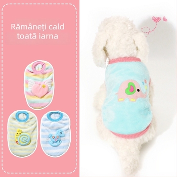 Vestă pentru animale de companie din flanel – pentru pui și pisici, unisex, casual, toamnă/iarnă