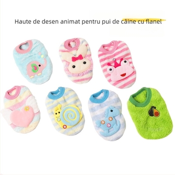 Vestă pentru animale de companie din flanel – pentru pui și pisici, unisex, casual, toamnă/iarnă