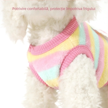 Vestă pentru animale de companie din flanel – pentru pui și pisici, unisex, casual, toamnă/iarnă