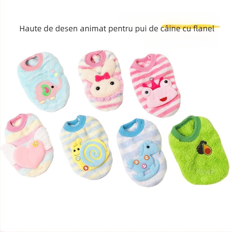 Vestă pentru animale de companie din flanel – pentru pui și pisici, unisex, casual, toamnă/iarnă
