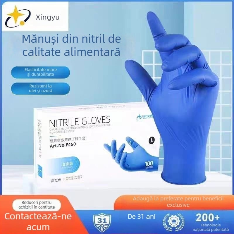 Mănuși din nitril, de unică folosință, de calitate alimentară, pentru catering, impermeabile