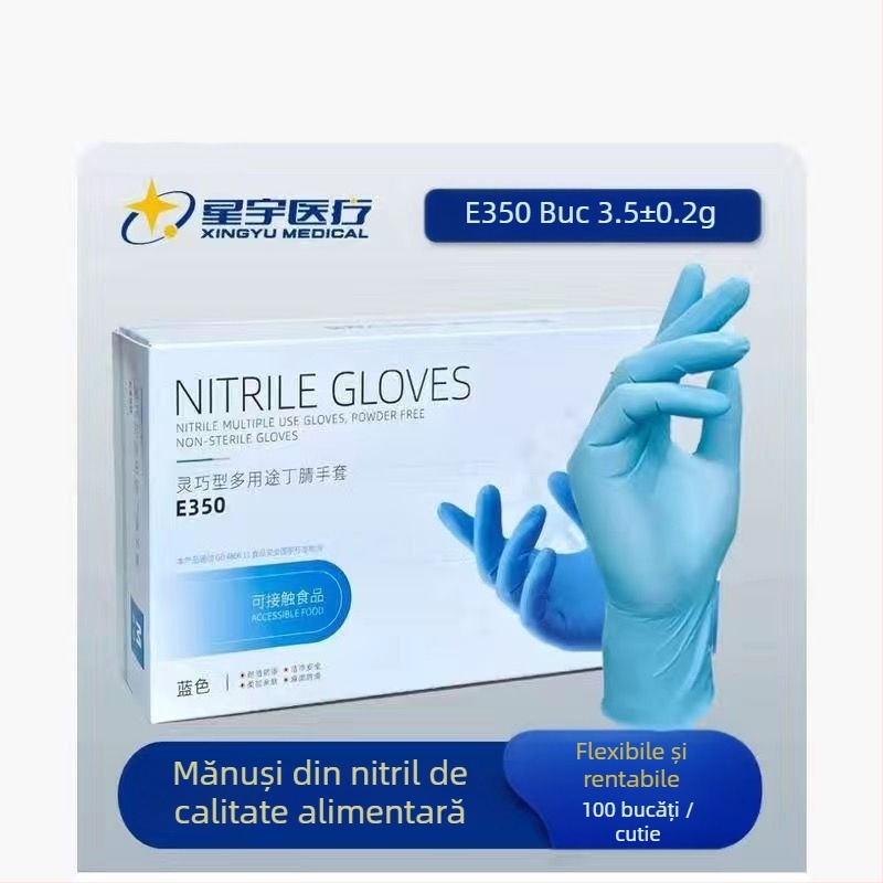 Mănuși din nitril, de unică folosință, de calitate alimentară, pentru catering, impermeabile