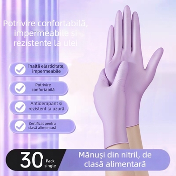 Mănuși de unică folosință din nitril, groase, impermeabile, pentru curățenie în bucătărie și spălat vase, lungime 29 cm