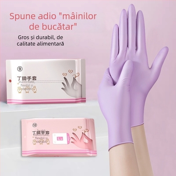 Mănuși de unică folosință din nitril, groase, impermeabile, pentru curățenie în bucătărie și spălat vase, lungime 29 cm