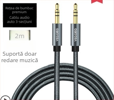 Weige cablu audio AUX 3.5 mm pentru dispozitive digitale, placat cu aur, nucleu din cupru emailat, certificat CE