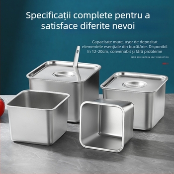 Cutie pătrată din oțel inoxidabil 304 cu capac pentru condimente