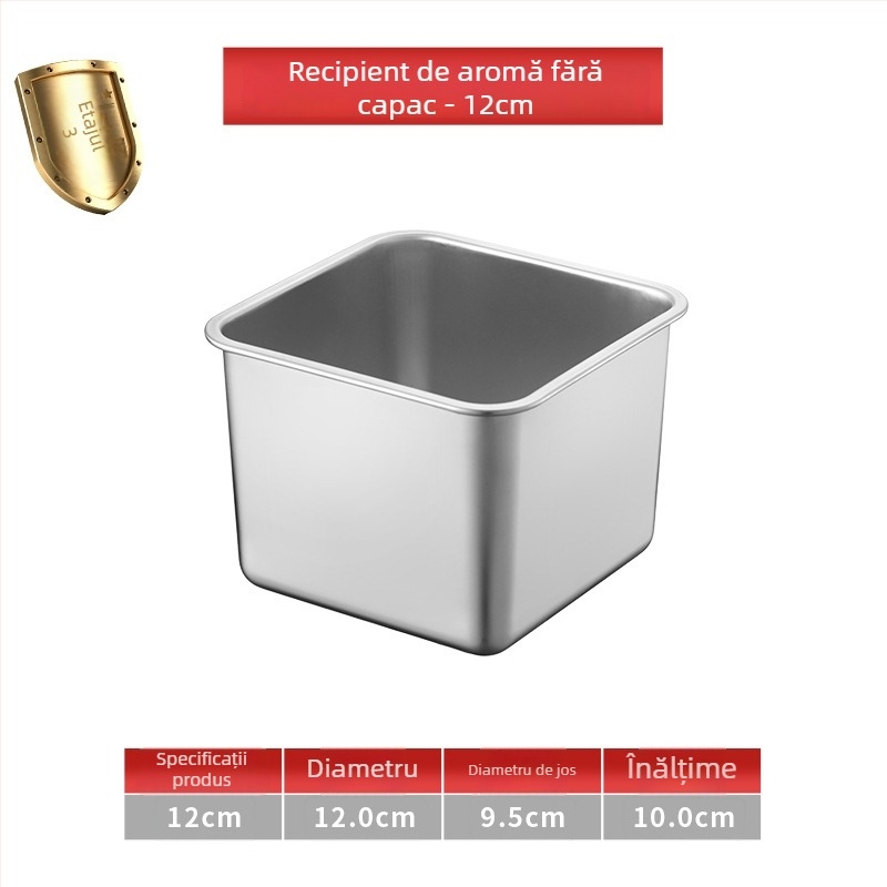 Cutie pătrată din oțel inoxidabil 304 cu capac pentru condimente