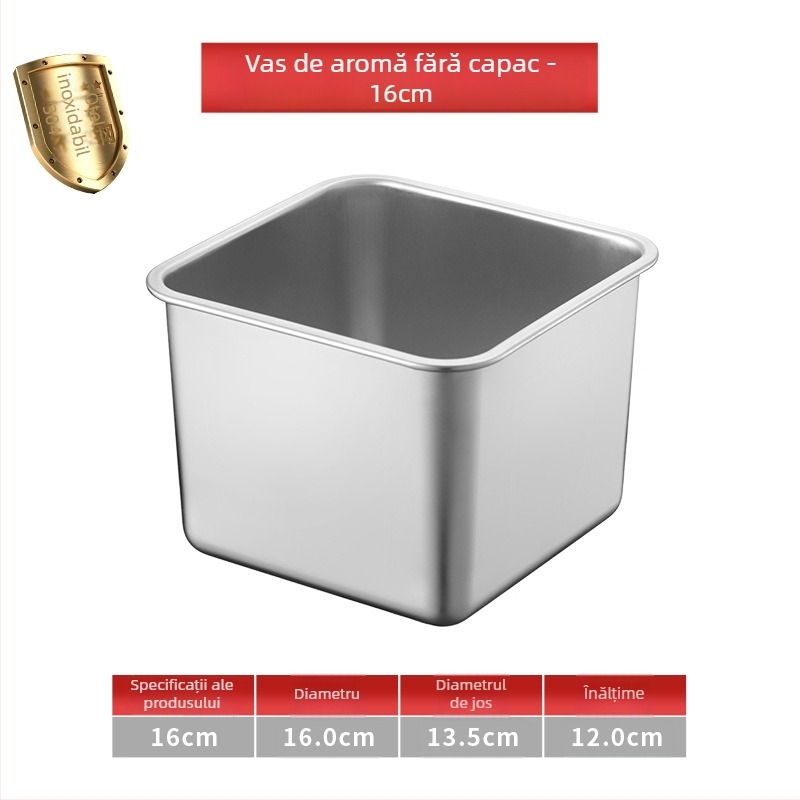 Cutie pătrată din oțel inoxidabil 304 cu capac pentru condimente