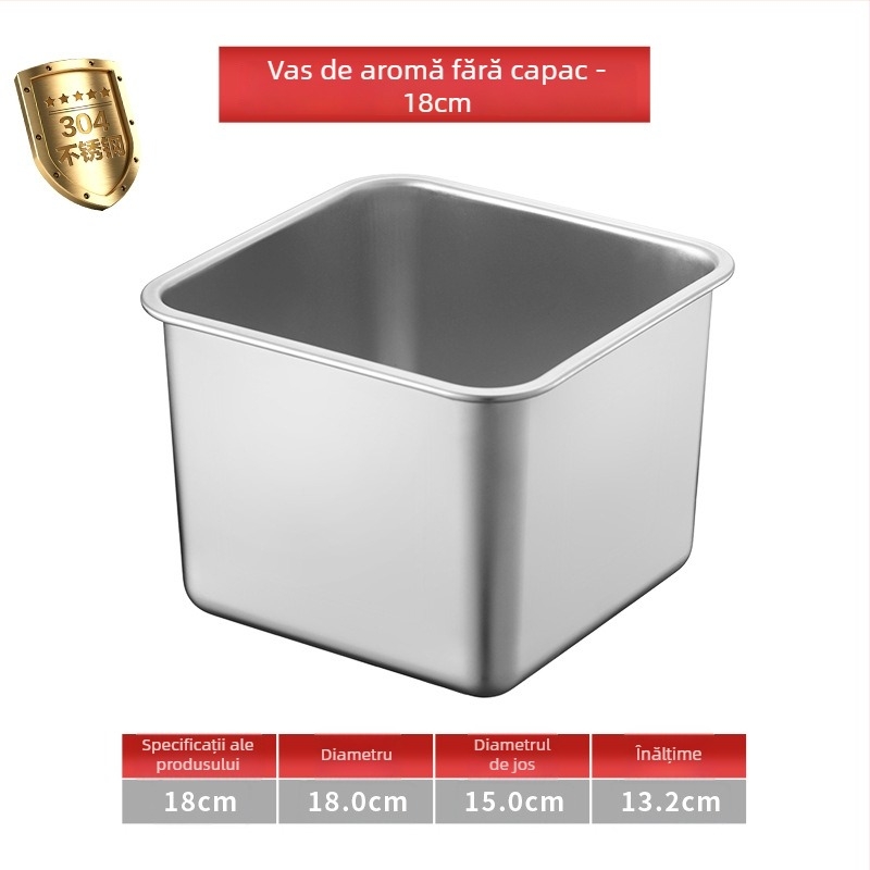 Cutie pătrată din oțel inoxidabil 304 cu capac pentru condimente