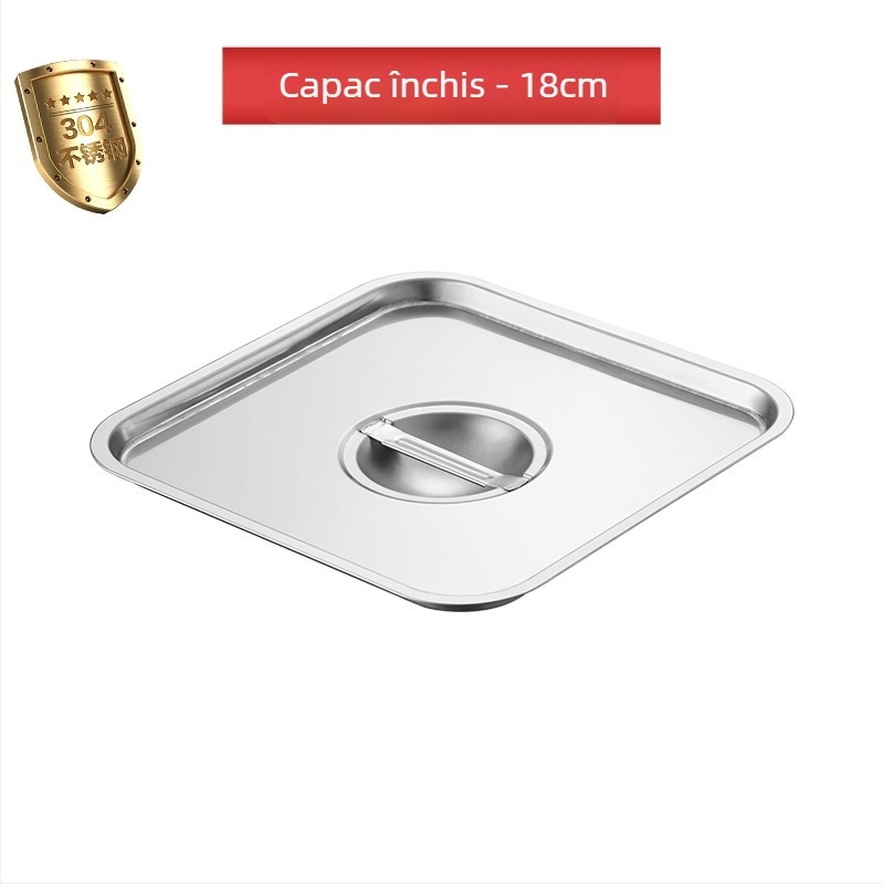 Cutie pătrată din oțel inoxidabil 304 cu capac pentru condimente