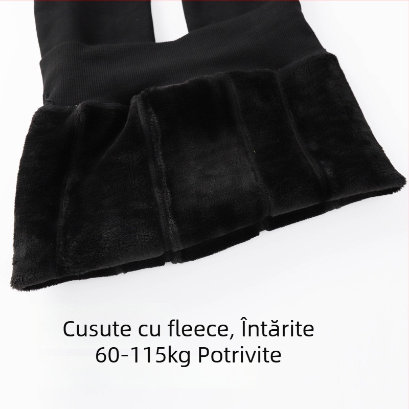 Colanți termici pentru femei, cu căptușeală fleece, groși, poliester, elastici