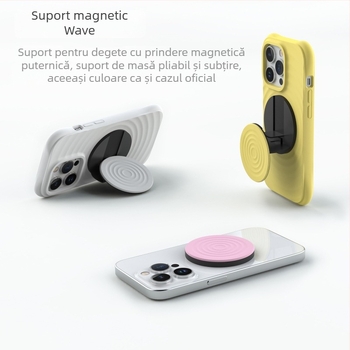 Suport MagSafe din silicon, inel cu model în valuri, design multifuncțional