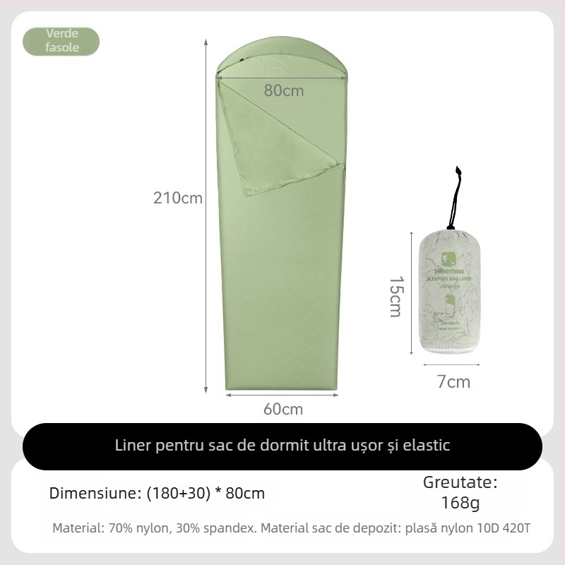 Hikeman Liner pentru sac de dormit outdoor – ușor, portabil, cu elasticitate ridicată, detașabil și lavabil
