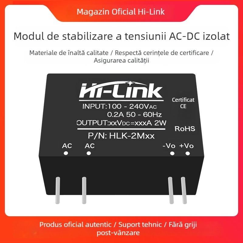 Modul de alimentare AC-DC, seria 2W, intrare 220V CA, ieșire DC 3.3/5/9/12/15/24V, regulator de coborâre, ieșire unică