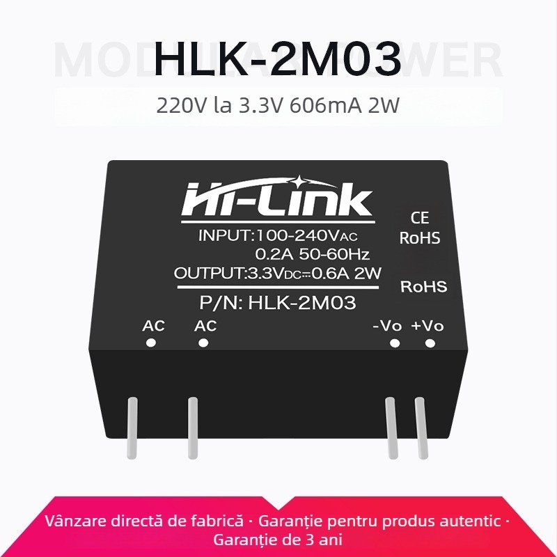 Modul de alimentare AC-DC, seria 2W, intrare 220V CA, ieșire DC 3.3/5/9/12/15/24V, regulator de coborâre, ieșire unică
